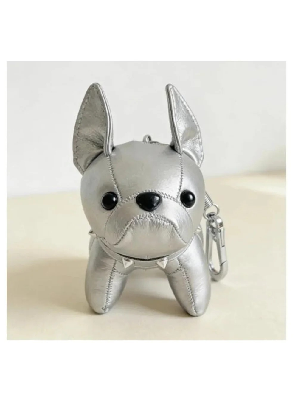 Leather French Bulldog Bag Charm for Women Keychain Tote Purse Accessory